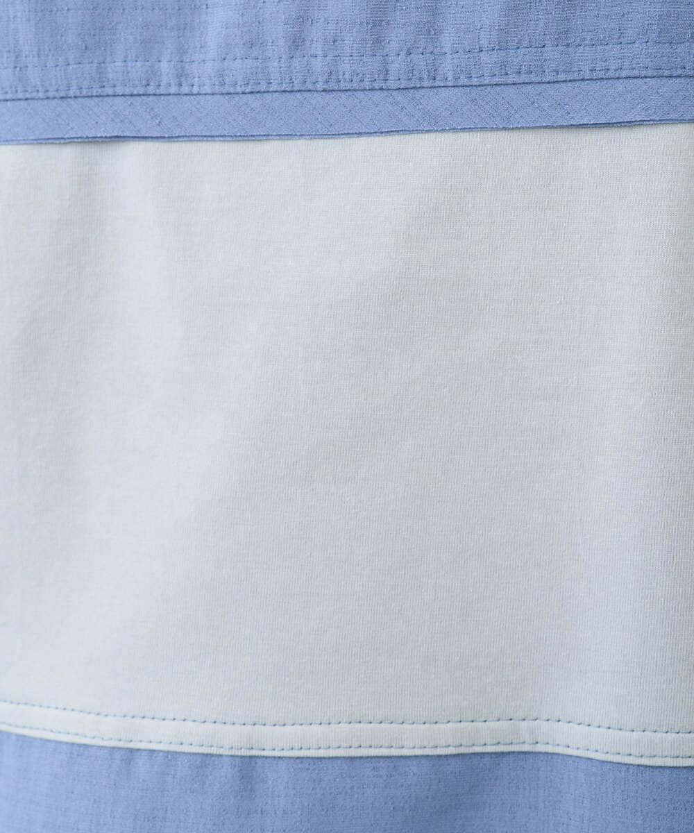 NGPHC22270 GIANNI LO GIUDICE(ジャンニ ロ ジュディチェ) [洗える・日本製]ドッキングコットン天竺チュニックカットソー ブルー