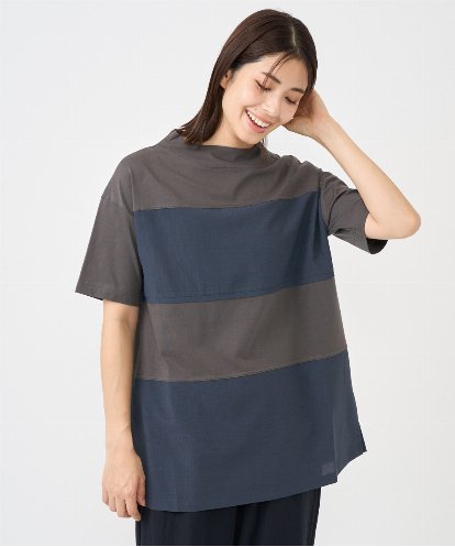 NGPHC22270 GIANNI LO GIUDICE [洗える・日本製]ドッキングコットン天竺チュニックカットソー