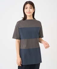 NGPHC22270 GIANNI LO GIUDICE(ジャンニ ロ ジュディチェ) [洗える・日本製]ドッキングコットン天竺チュニックカットソー ダークグレー