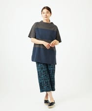 NGPHC22270 GIANNI LO GIUDICE(ジャンニ ロ ジュディチェ) [洗える・日本製]ドッキングコットン天竺チュニックカットソー ダークグレー
