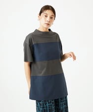 NGPHC22270 GIANNI LO GIUDICE(ジャンニ ロ ジュディチェ) [洗える・日本製]ドッキングコットン天竺チュニックカットソー ダークグレー