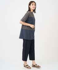 NGPHC22270 GIANNI LO GIUDICE(ジャンニ ロ ジュディチェ) [洗える・日本製]ドッキングコットン天竺チュニックカットソー ダークグレー