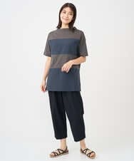 NGPHC22270 GIANNI LO GIUDICE(ジャンニ ロ ジュディチェ) [洗える・日本製]ドッキングコットン天竺チュニックカットソー ダークグレー