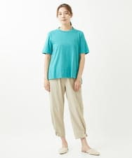 NGPHW01170 GIANNI LO GIUDICE(ジャンニ ロ ジュディチェ) [洗える]コットン天竺ボーダーチュニックカットソー ブルーグリーン