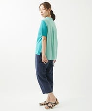 NGPHW01170 GIANNI LO GIUDICE(ジャンニ ロ ジュディチェ) [洗える]コットン天竺ボーダーチュニックカットソー ブルーグリーン