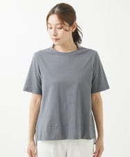 NGPHW01170 GIANNI LO GIUDICE(ジャンニ ロ ジュディチェ) [洗える]コットン天竺ボーダーチュニックカットソー ダークグレー