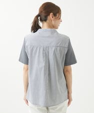 NGPHW01170 GIANNI LO GIUDICE(ジャンニ ロ ジュディチェ) [洗える]コットン天竺ボーダーチュニックカットソー ダークグレー