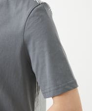 NGPHW01170 GIANNI LO GIUDICE(ジャンニ ロ ジュディチェ) [洗える]コットン天竺ボーダーチュニックカットソー ダークグレー