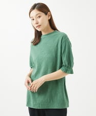 NGPHW10130 GIANNI LO GIUDICE(ジャンニ ロ ジュディチェ) [洗える]フラワージャガードカットソーチュニック グリーン