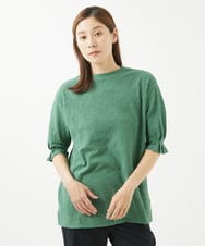 NGPHW10130 GIANNI LO GIUDICE(ジャンニ ロ ジュディチェ) [洗える]フラワージャガードカットソーチュニック グリーン