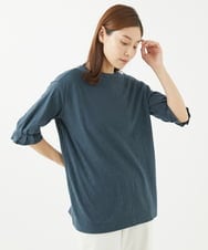 NGPHW10130 GIANNI LO GIUDICE(ジャンニ ロ ジュディチェ) [洗える]フラワージャガードカットソーチュニック ネイビー