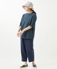 NGPHW10130 GIANNI LO GIUDICE(ジャンニ ロ ジュディチェ) [洗える]フラワージャガードカットソーチュニック ネイビー