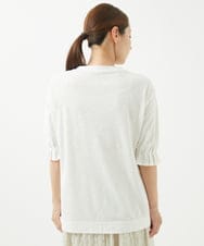 NGPHW10130 GIANNI LO GIUDICE(ジャンニ ロ ジュディチェ) [洗える]フラワージャガードカットソーチュニック ホワイト