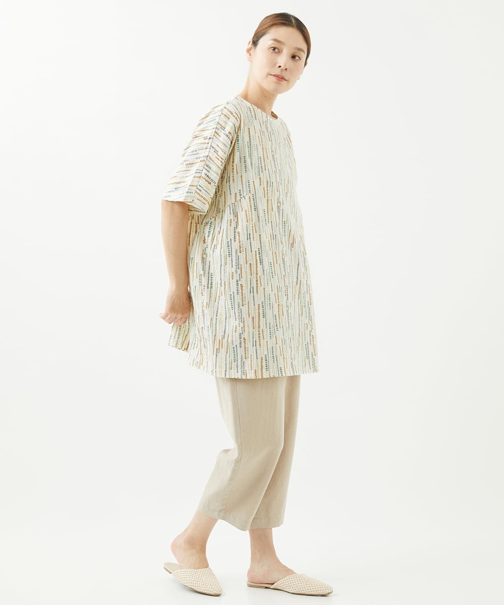 NGPHW11160 GIANNI LO GIUDICE(ジャンニ ロ ジュディチェ) [洗える]テンテン柄プリントカットソーチュニック オフホワイト