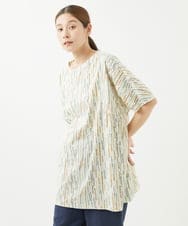 NGPHW11160 GIANNI LO GIUDICE(ジャンニ ロ ジュディチェ) [洗える]テンテン柄プリントカットソーチュニック オフホワイト