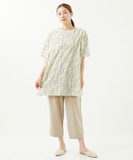 NGPHW11160 GIANNI LO GIUDICE(ジャンニ ロ ジュディチェ) [洗える]テンテン柄プリントカットソーチュニック オフホワイト
