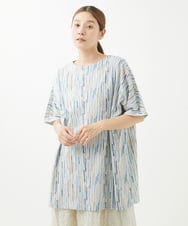 NGPHW11160 GIANNI LO GIUDICE(ジャンニ ロ ジュディチェ) [洗える]テンテン柄プリントカットソーチュニック ライトグレー