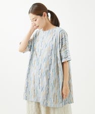 NGPHW11160 GIANNI LO GIUDICE(ジャンニ ロ ジュディチェ) [洗える]テンテン柄プリントカットソーチュニック ライトグレー