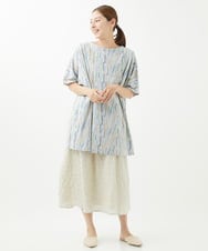 NGPHW11160 GIANNI LO GIUDICE(ジャンニ ロ ジュディチェ) [洗える]テンテン柄プリントカットソーチュニック ライトグレー
