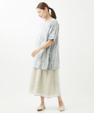 NGPHW11160 GIANNI LO GIUDICE(ジャンニ ロ ジュディチェ) [洗える]テンテン柄プリントカットソーチュニック ライトグレー