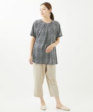 NGPHX31160 GIANNI LO GIUDICE(ジャンニ ロ ジュディチェ) [洗える]ミニチェックプリントチュニックカットソー ブラック