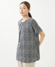 NGPHX31160 GIANNI LO GIUDICE(ジャンニ ロ ジュディチェ) [洗える]ミニチェックプリントチュニックカットソー ブラック