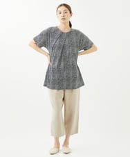 NGPHX31160 GIANNI LO GIUDICE(ジャンニ ロ ジュディチェ) [洗える]ミニチェックプリントチュニックカットソー ブラック