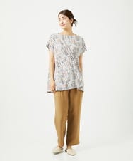 NGPJB01220 GIANNI LO GIUDICE(ジャンニ ロ ジュディチェ) [接触冷感・洗える]ラインドットプリントチュニック オレンジ