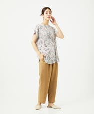 NGPJB01220 GIANNI LO GIUDICE(ジャンニ ロ ジュディチェ) [接触冷感・洗える]ラインドットプリントチュニック オレンジ