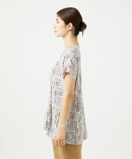 NGPJB01220 GIANNI LO GIUDICE(ジャンニ ロ ジュディチェ) [接触冷感・洗える]ラインドットプリントチュニック オレンジ