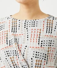 NGPJB01220 GIANNI LO GIUDICE(ジャンニ ロ ジュディチェ) [接触冷感・洗える]ラインドットプリントチュニック オレンジ