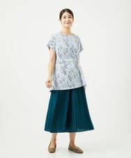 NGPJB01220 GIANNI LO GIUDICE(ジャンニ ロ ジュディチェ) [接触冷感・洗える]ラインドットプリントチュニック ブルー