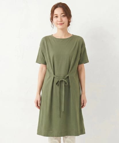 NGPJW30230 GIANNI LO GIUDICE [洗える]綿強撚天竺ベルトワンピース