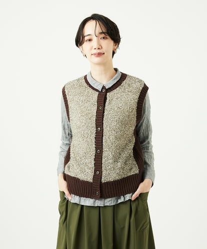 NGSAD01330 GIANNI LO GIUDICE [洗える]IMPラメファーニットベスト