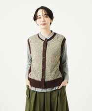 NGSAD01330 GIANNI LO GIUDICE(ジャンニ ロ ジュディチェ) [洗える]IMPラメファーニットベスト ベージュ