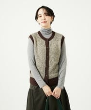 NGSAD01330 GIANNI LO GIUDICE(ジャンニ ロ ジュディチェ) [洗える]IMPラメファーニットベスト ベージュ
