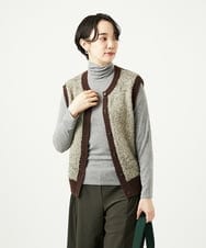 NGSAD01330 GIANNI LO GIUDICE(ジャンニ ロ ジュディチェ) [洗える]IMPラメファーニットベスト ベージュ