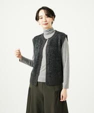 NGSAD01330 GIANNI LO GIUDICE(ジャンニ ロ ジュディチェ) [洗える]IMPラメファーニットベスト ブラック