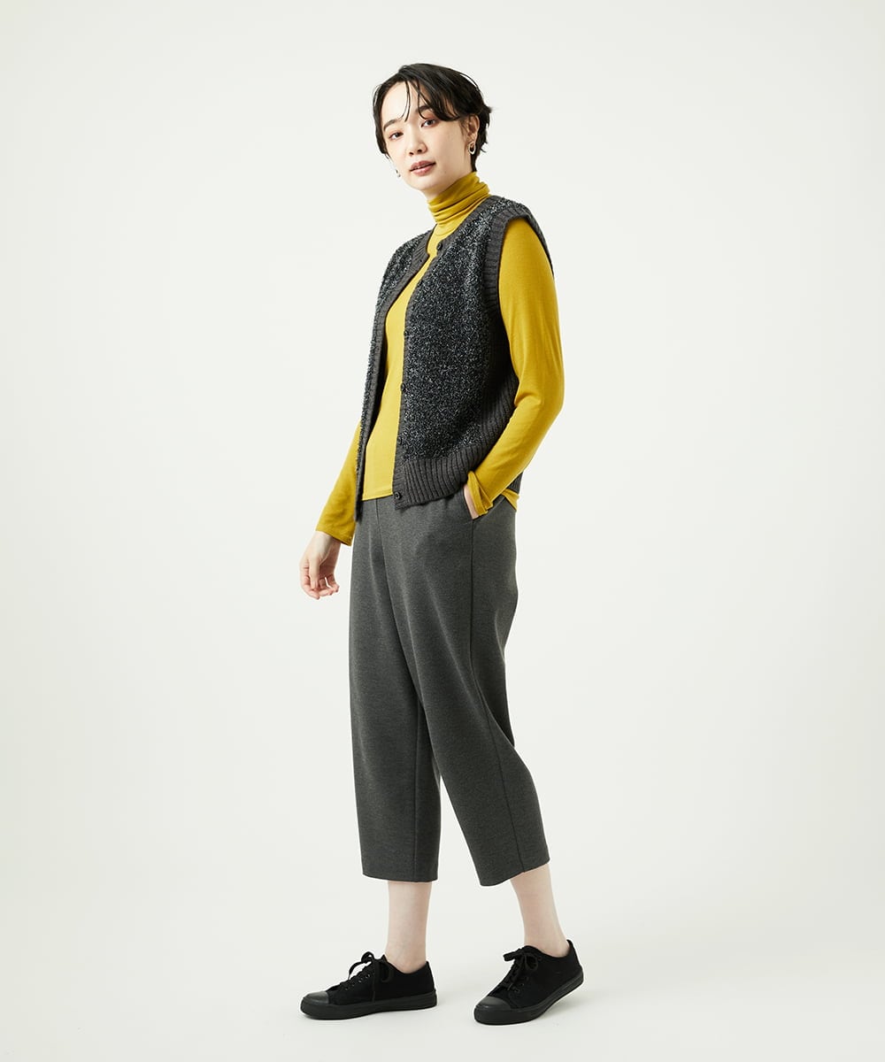 NGSAD01330 GIANNI LO GIUDICE(ジャンニ ロ ジュディチェ) [洗える]IMPラメファーニットベスト ブラック