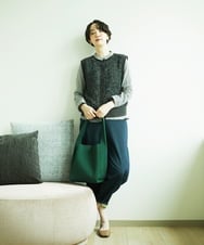 NGSAD01330 GIANNI LO GIUDICE(ジャンニ ロ ジュディチェ) [洗える]IMPラメファーニットベスト ブラック