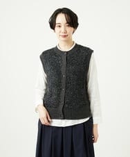 NGSAD01330 GIANNI LO GIUDICE(ジャンニ ロ ジュディチェ) [洗える]IMPラメファーニットベスト ブラック