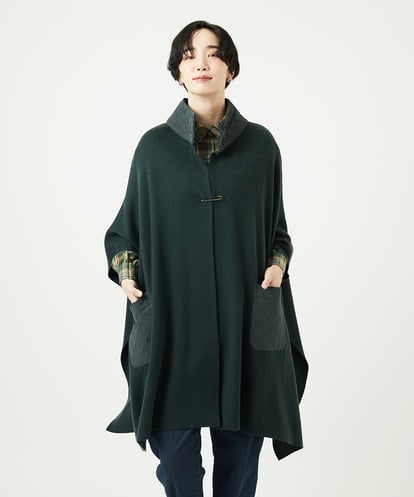 NGSAE10430 GIANNI LO GIUDICE [洗える]キルトドッキングニットポンチョ
