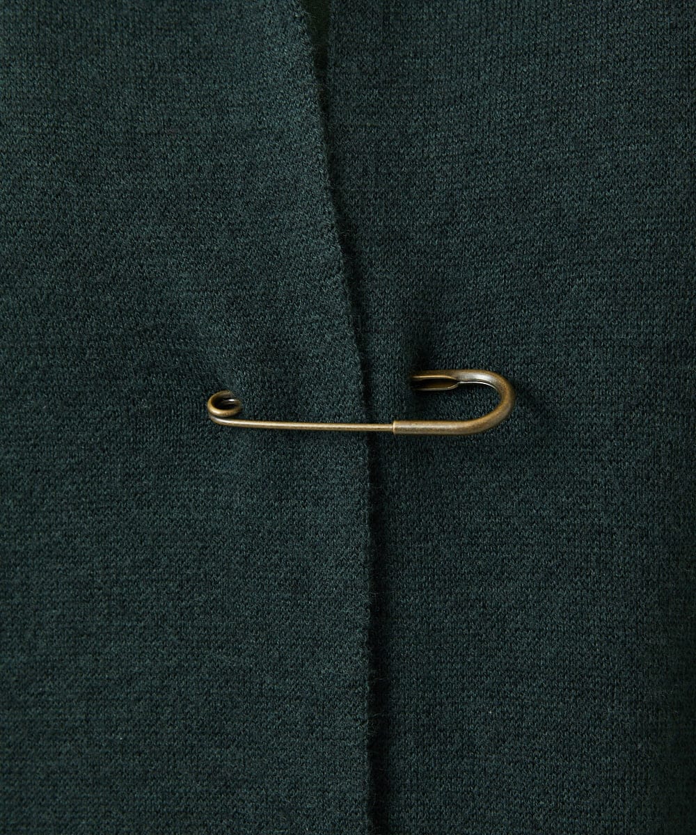 NGSAE10430 GIANNI LO GIUDICE(ジャンニ ロ ジュディチェ) [洗える]キルトドッキングニットポンチョ カーキ