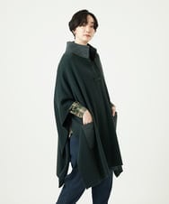 NGSAE10430 GIANNI LO GIUDICE(ジャンニ ロ ジュディチェ) [洗える]キルトドッキングニットポンチョ カーキ