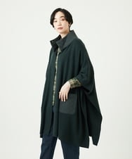 NGSAE10430 GIANNI LO GIUDICE(ジャンニ ロ ジュディチェ) [洗える]キルトドッキングニットポンチョ カーキ