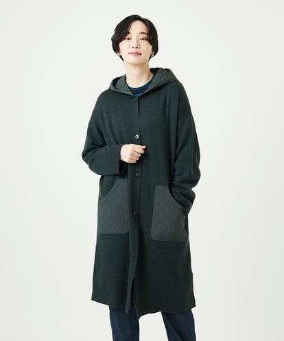 NGSAE11450 GIANNI LO GIUDICE [洗える]キルトドッキングニットコーディガン