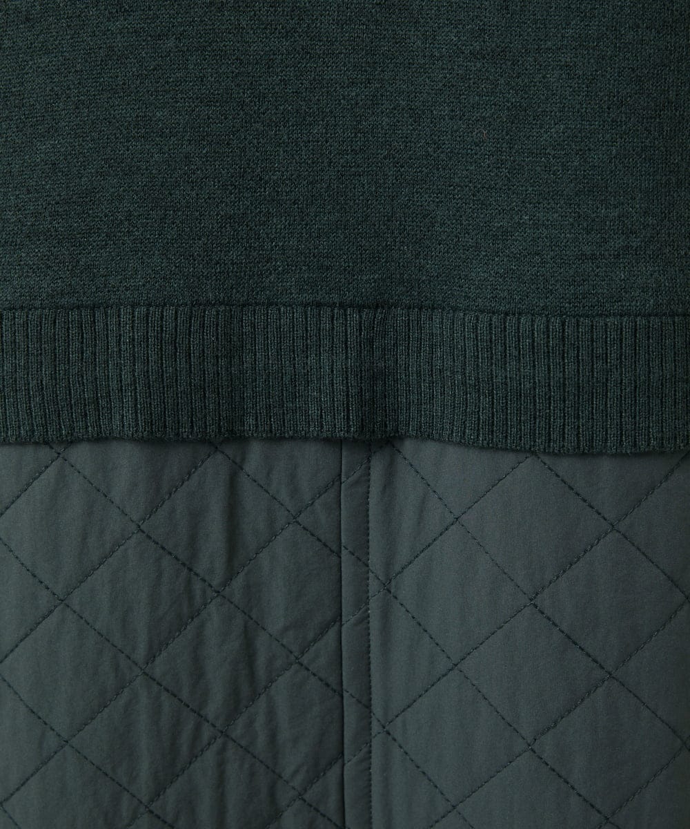 NGSAE11450 GIANNI LO GIUDICE(ジャンニ ロ ジュディチェ) [洗える]キルトドッキングニットコーディガン カーキ