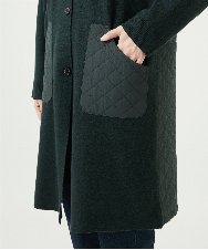 NGSAE11450 GIANNI LO GIUDICE(ジャンニ ロ ジュディチェ) [洗える]キルトドッキングニットコーディガン カーキ