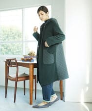 NGSAE11450 GIANNI LO GIUDICE(ジャンニ ロ ジュディチェ) [洗える]キルトドッキングニットコーディガン カーキ