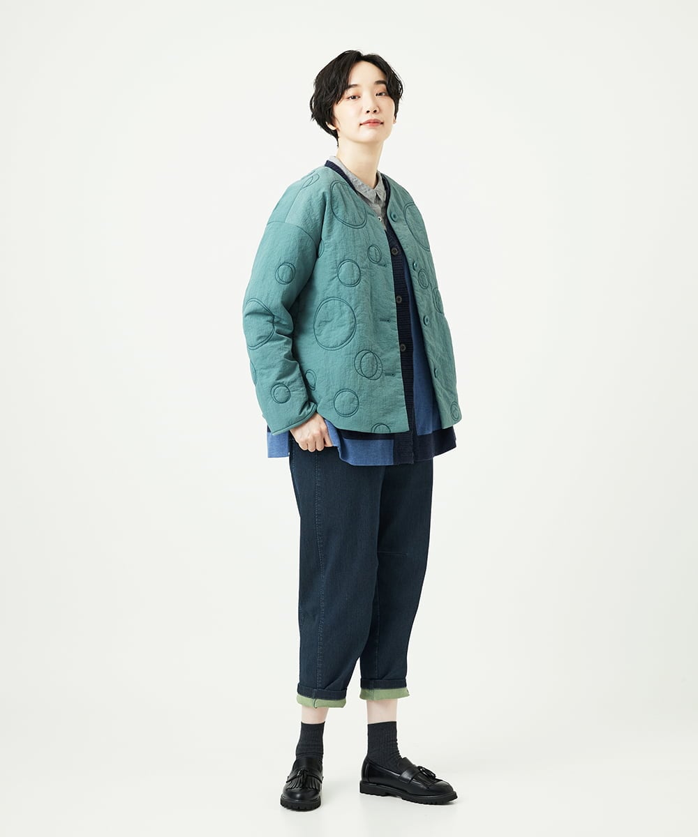 NGSAE12290 GIANNI LO GIUDICE(ジャンニ ロ ジュディチェ) [洗える]バイカラーニットカーディガン ネイビー